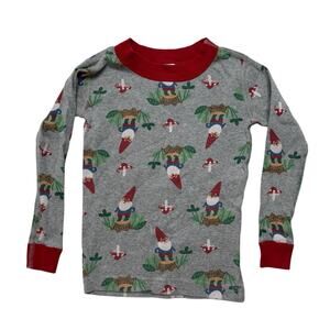 HANNA ANDERSSON Garden Gnome Gray Long Sleeve Pajama Top Size 4 100 Kid Mushroom